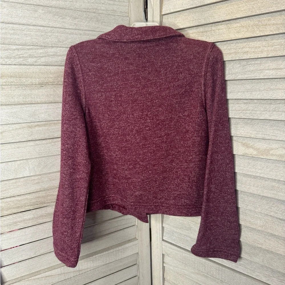 Gymboree Maroon Moto Jacket Girls Size 5/6 Heathered Zip Front Trendy Chic